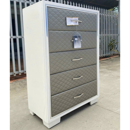 New Classic : Tủ 05 Ngăn + Mặt Hộc Tủ Bọc Nệm Da